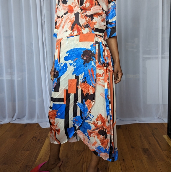 Graphical Midi Wrap Dress - Opificio Modenese | Size Small - Picture 6 of 8